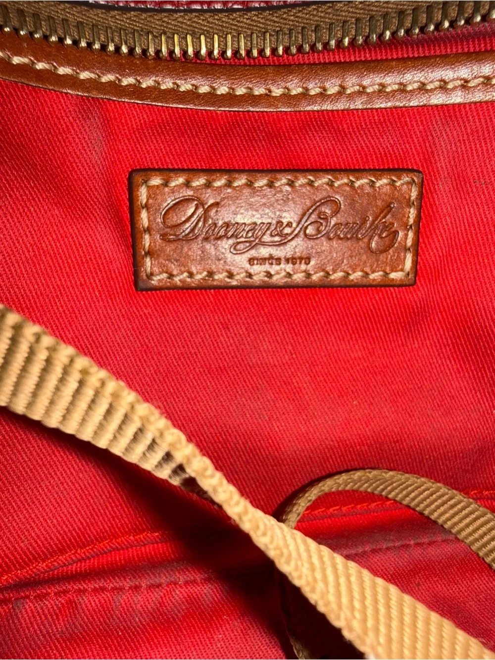 Vintage Dooney & Bourke Red Pebbled Leather Crossbody Bag